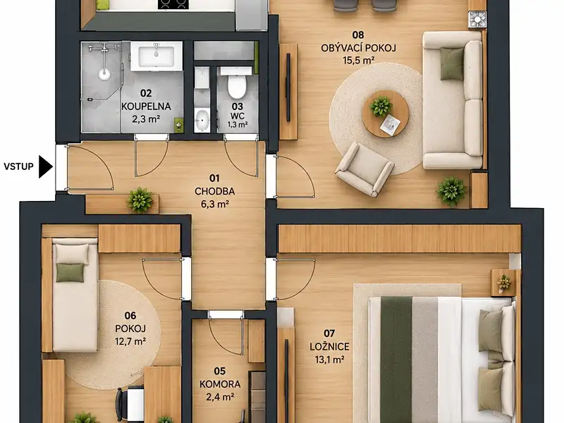 Prodej bytu 3+1 68 m², Hradec Králové – náhled fotky 2
