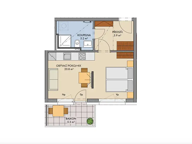 Prodej bytu 1+kk 33 m², Praha – náhled fotky 3