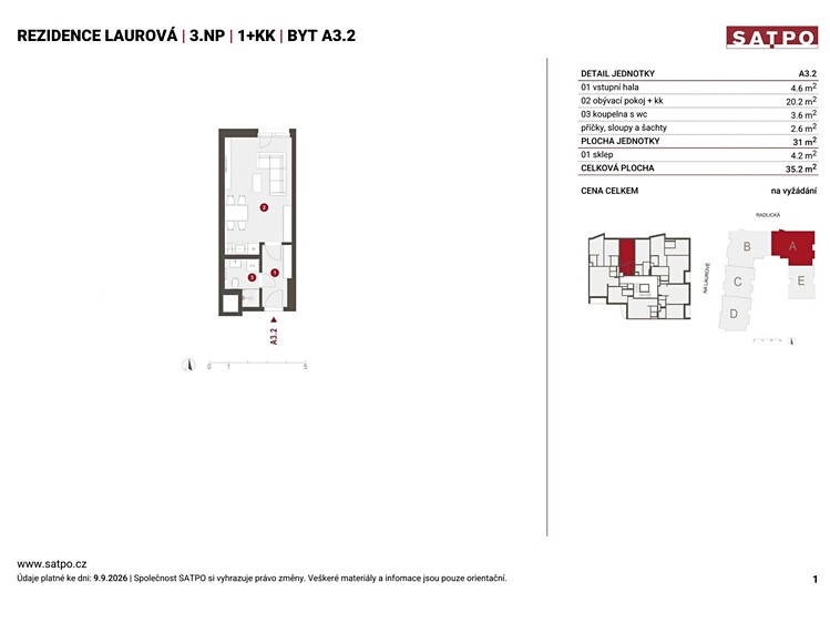 Квартира 1+kk на продаж, 31 м² (7 з 7)