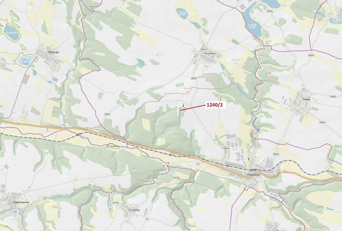Dražba lesa 1896 m², Vladislav – fotka 1 z 3