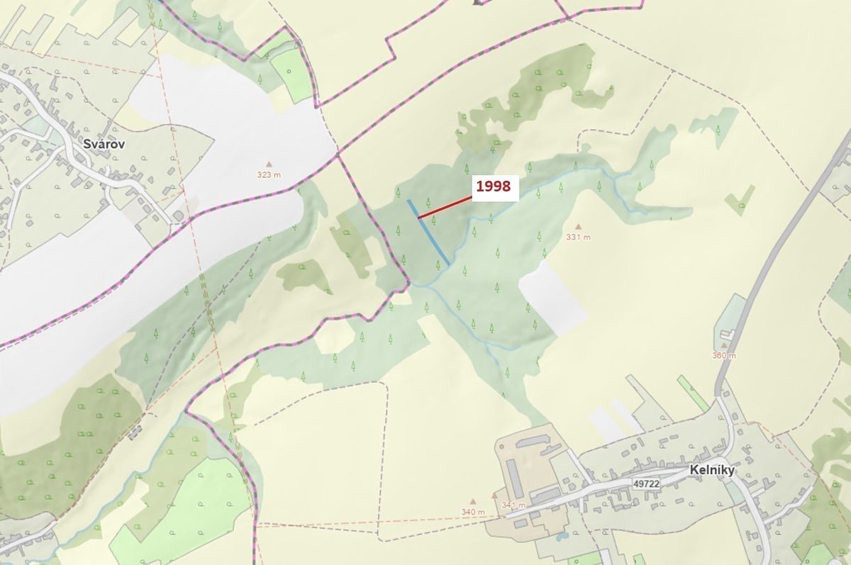 Dražba lesa 1069 m², Kelníky – fotka 1 z 3