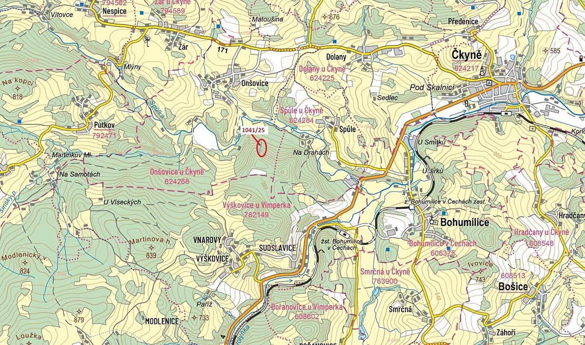 Dražba lesa 2082 m², Prachatice – fotka 1 z 3