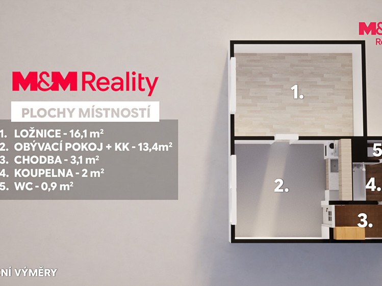 Квартира 1+1 на продаж, 33 м² (11 з 15)