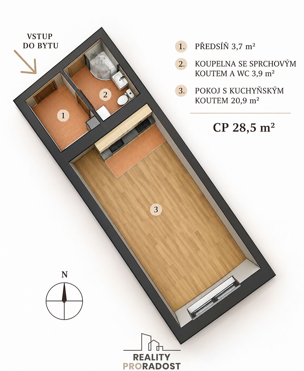 Prodej bytu 1+kk 29 m² – fotografie 4