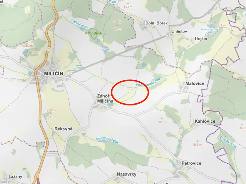 Prodej pole 19587 m², Miličín – náhled fotky 3