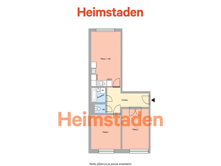 Pronájem bytu 3+kk, 54 m² (8 z 8)