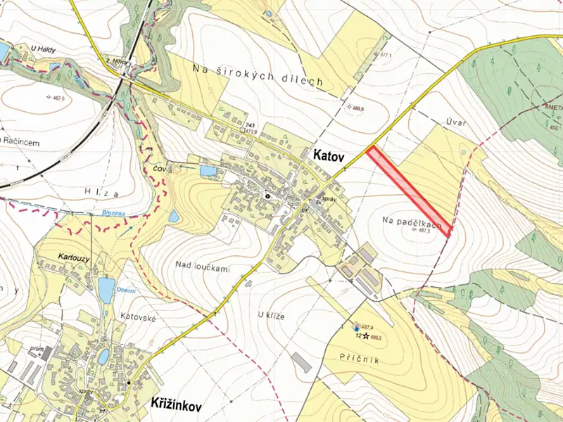 Prodej pole 13880 m², Katov – náhled fotky 1
