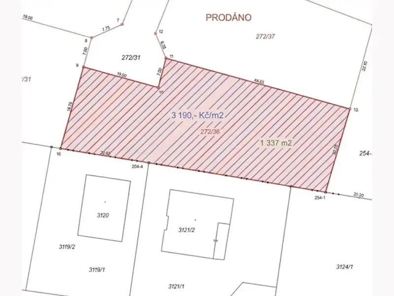 Prodej stavebního pozemku 1059 m², Sedlčany – náhled fotky 2