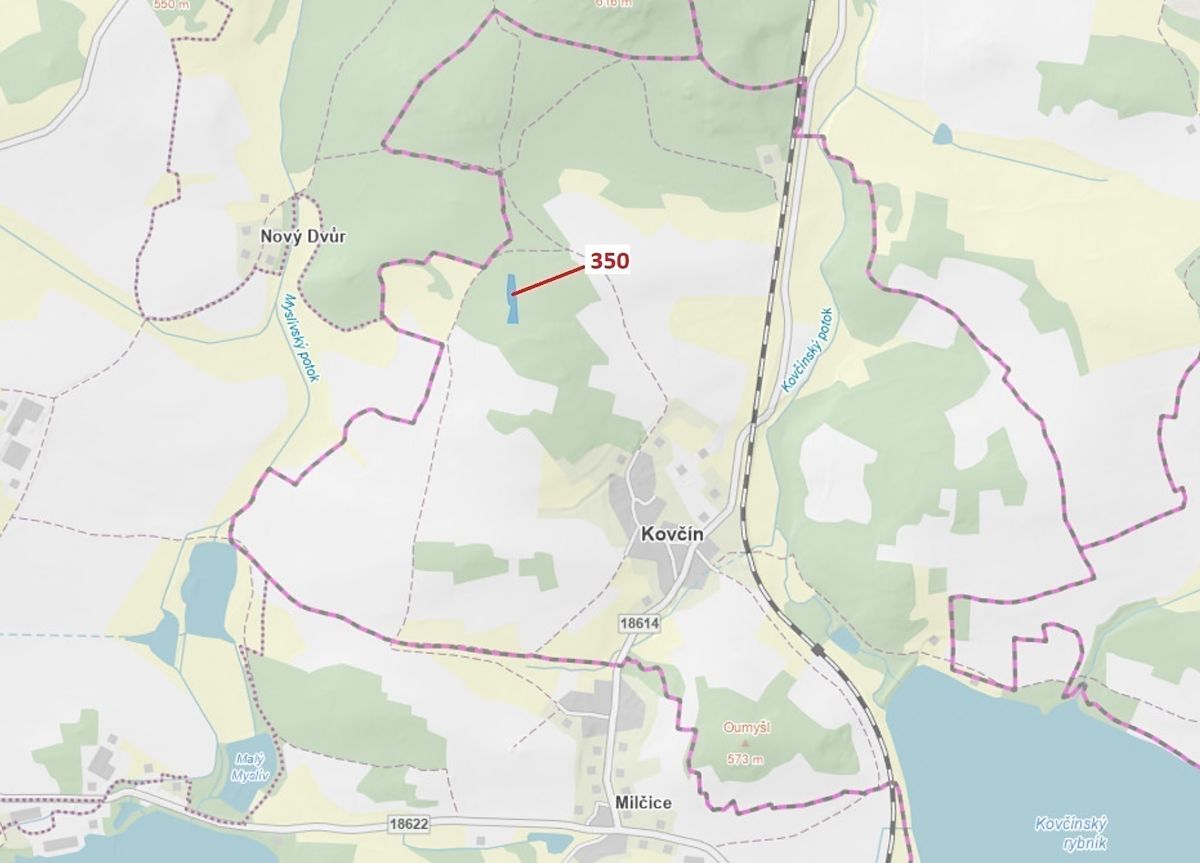 Dražba lesa 3476 m², Kovčín – fotka 1 z 3