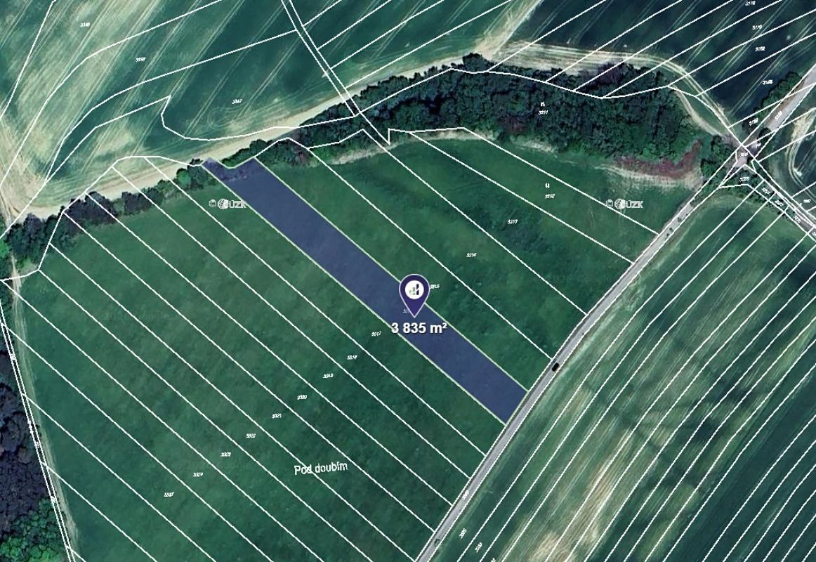 Prodej pole 3835 m², Velký Újezd – fotka 1 z 3