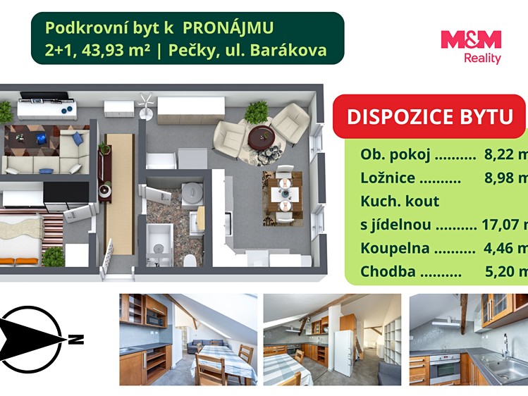 Квартира 2+1 в оренду, 43 м² (10 з 15)
