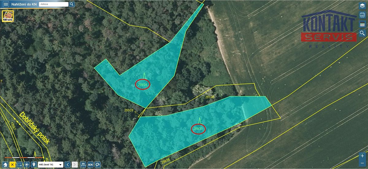 Prodej lesa 3180 m², Kaceřov – fotka 1 z 3