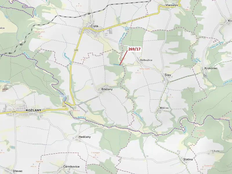 Dražba lesa 7469 m², Břežany – náhled fotky 1