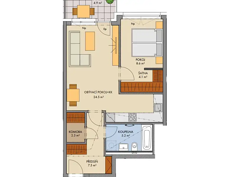 Prodej bytu 2+kk 53 m², Praha – náhled fotky 3