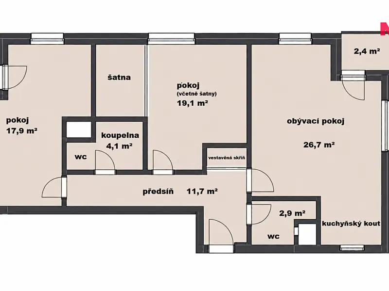 Prodej bytu 3+kk 82 m², Praha – náhled fotky 3