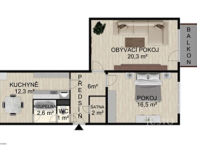 Prodej bytu 2+1, 63 m² (2 z 19)