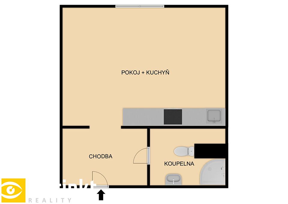 Pronájem bytu 1+kk 26 m² – fotografie 2