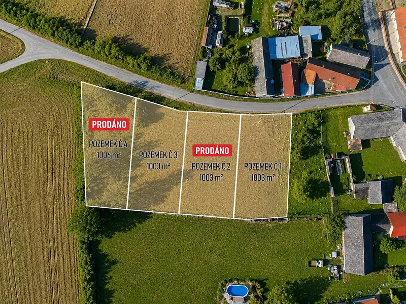 Prodej stavebního pozemku 1003 m², Kozlovice – náhled fotky 3