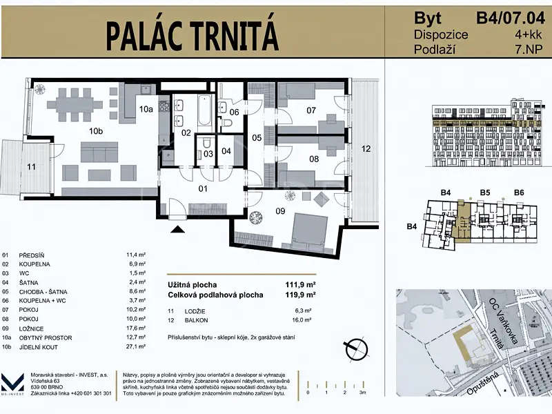 Prodej bytu 4+kk 120 m², Brno – náhled fotky 3