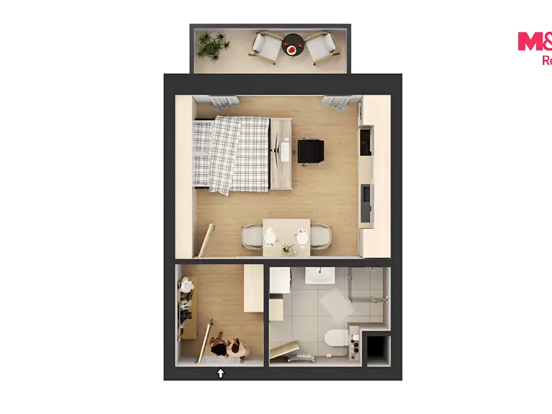 Prodej bytu 1+kk 27 m², Čestice – náhled fotky 3