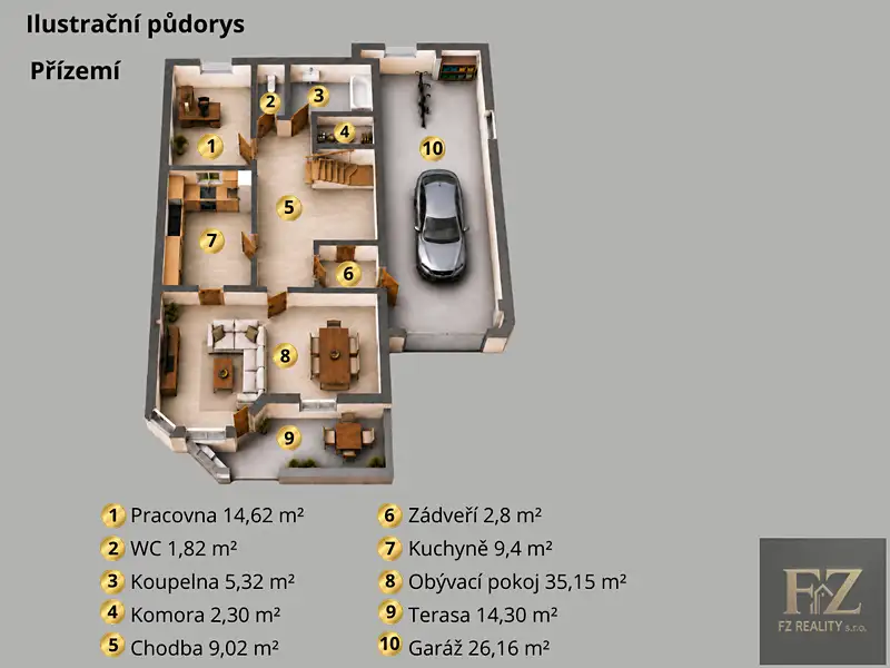 Prodej rodinného domu 159 m², pozemek 612 m², Litvínovice – náhled fotky 3