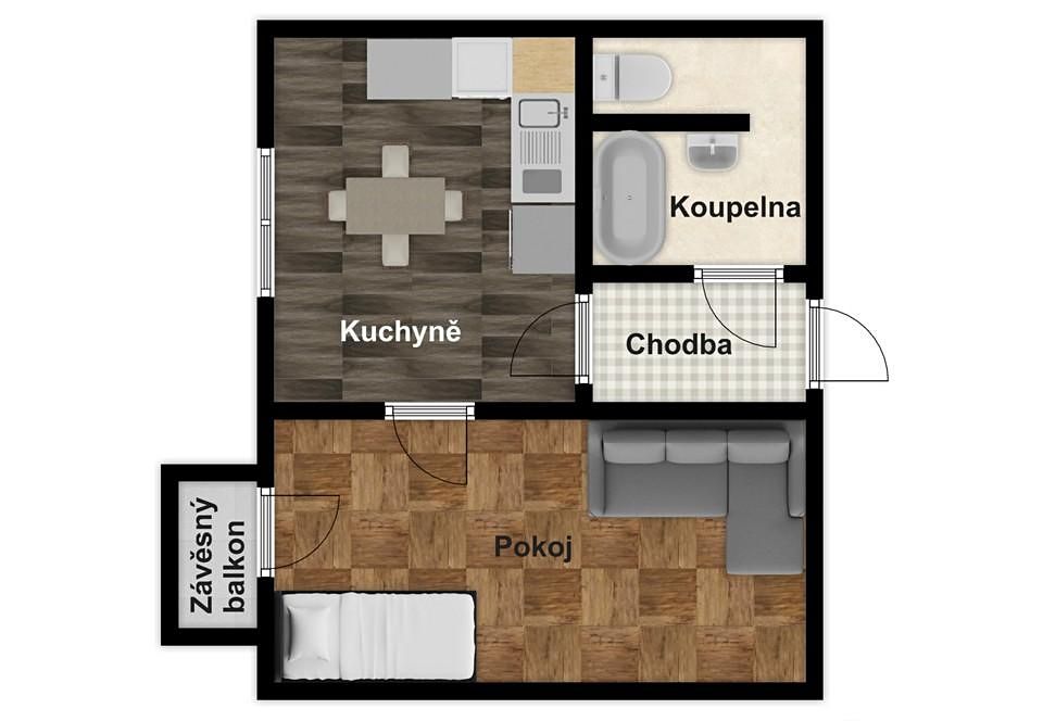 Prodej bytu 1+1 35 m² – fotografie 3
