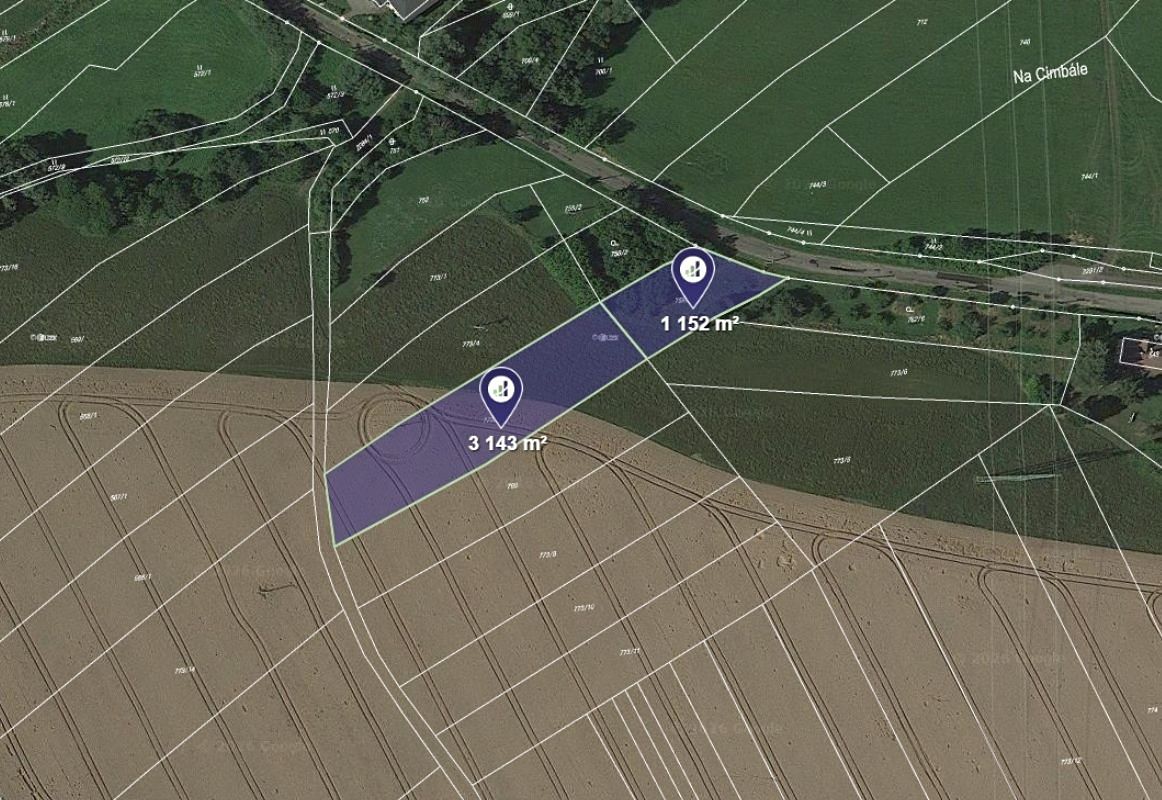 Prodej pole 4295 m², Rovensko pod Troskami – fotka 1 z 3