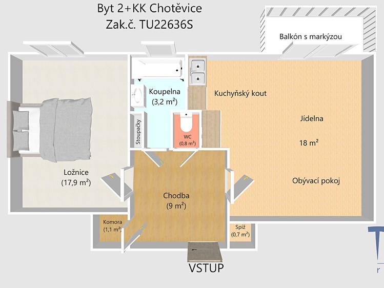 Prodej bytu 2+kk, 52 m² (20 z 20)