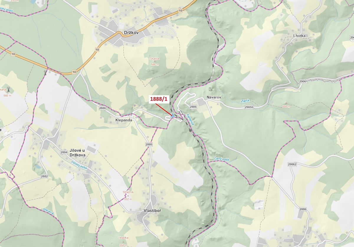 Dražba louky 1487 m², Držkov – fotka 1 z 3