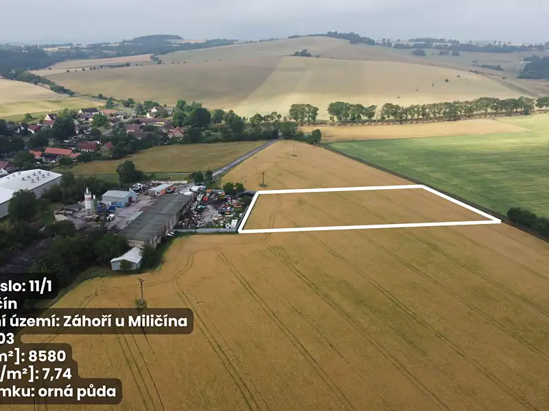 Prodej pole 8580 m², Miličín – náhled fotky 1
