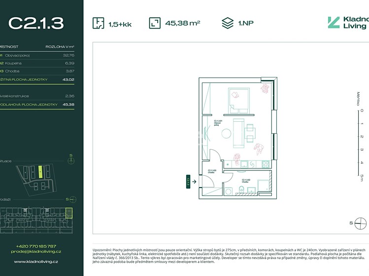 Квартира 1+kk на продаж, 43 м² (11 з 11)
