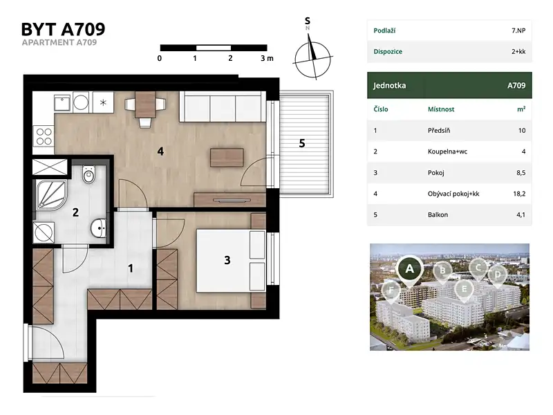 Prodej bytu 2+kk 43 m², Praha – náhled fotky 3