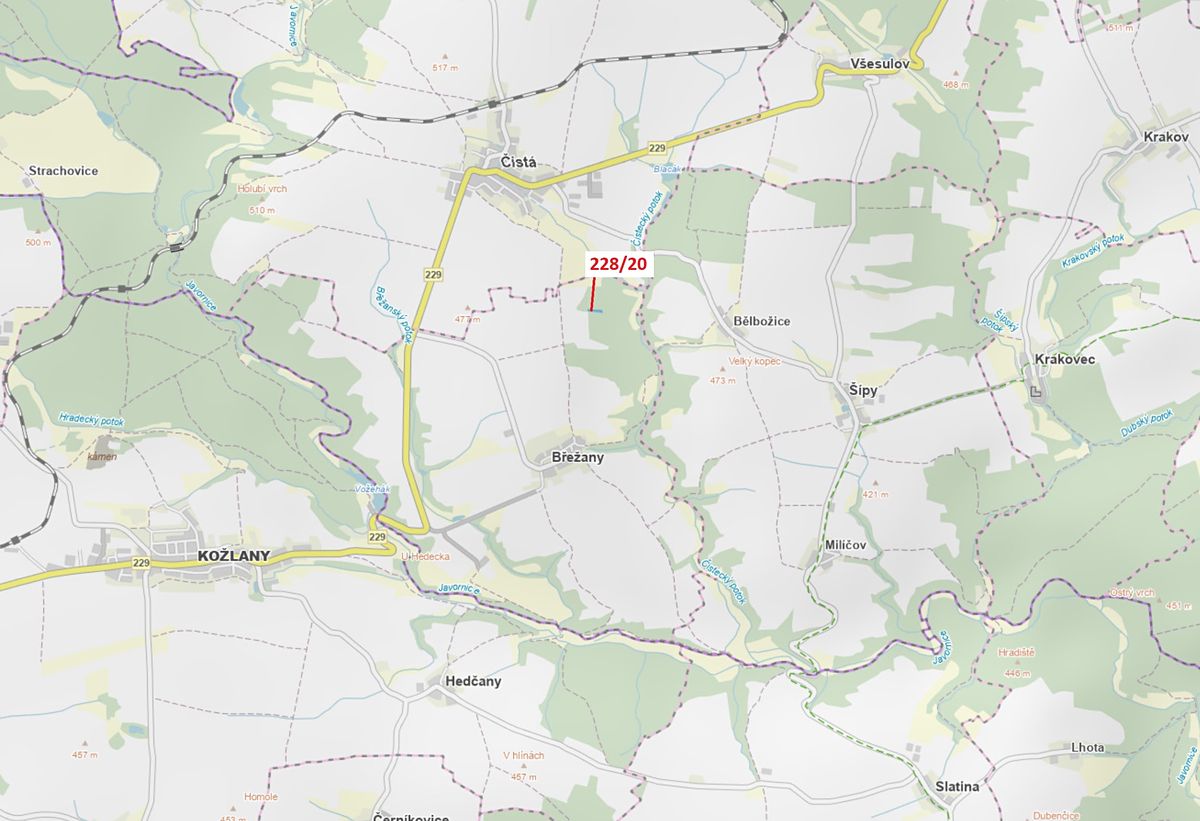 Dražba lesa 1924 m², Břežany – fotka 1 z 3