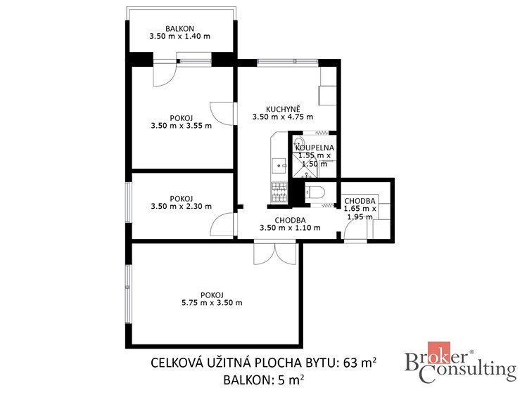Prodej bytu 3+1, 63 m² (13 z 13)