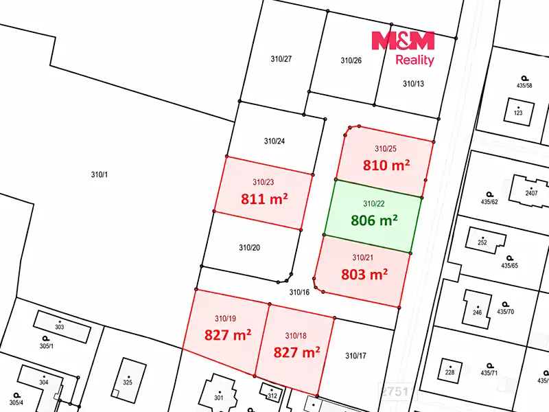Prodej stavebního pozemku 806 m², Kosořice – náhled fotky 1