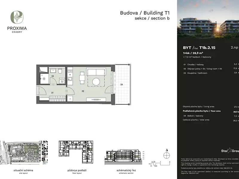 Prodej bytu 1+kk 28 m², Praha – náhled fotky 3