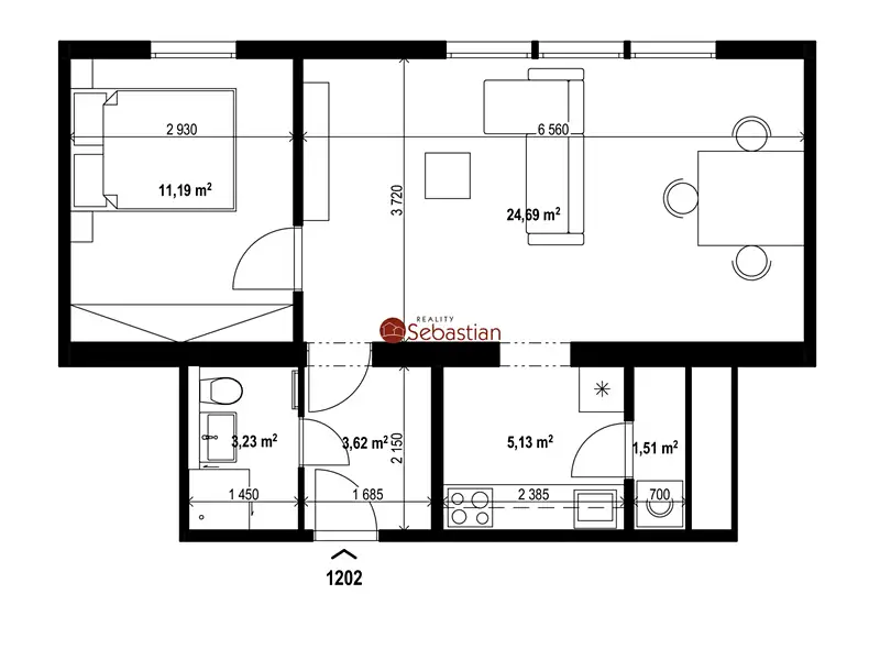 Pronájem bytu 2+1 48 m², Teplice – náhled fotky 3
