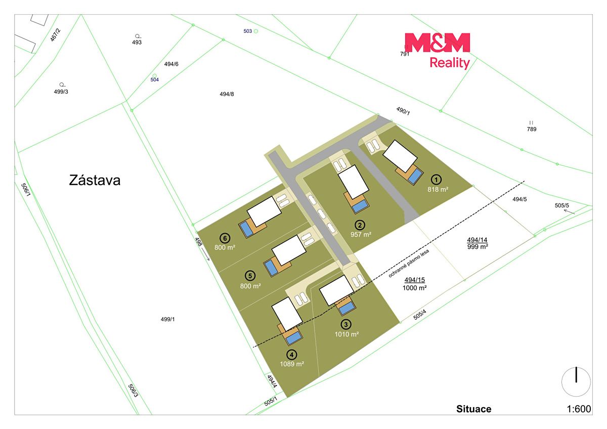Prodej stavebního pozemku 800 m², Újezd u Sezemic – fotka 1 z 3