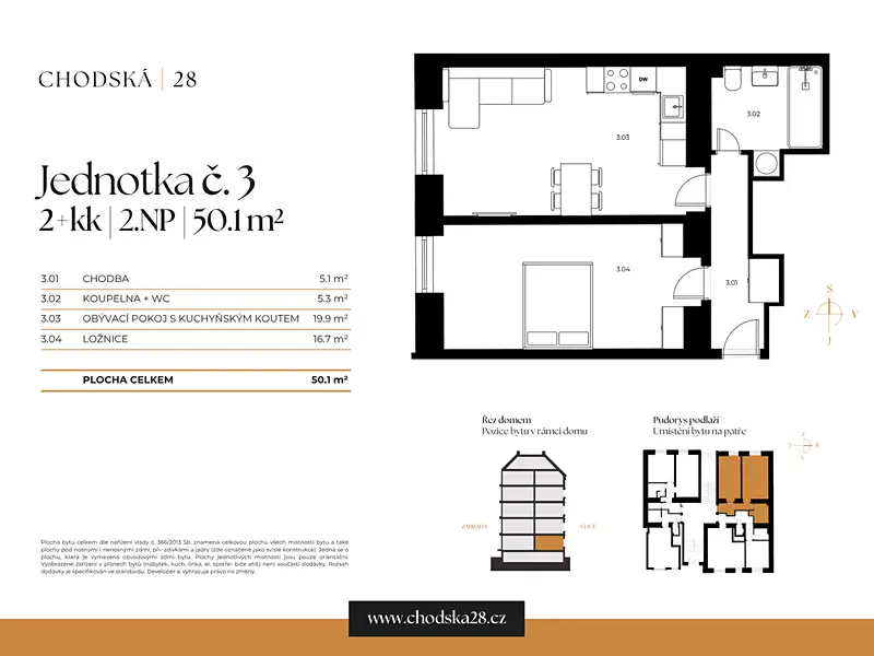 Prodej bytu 2+kk 50 m², Praha – náhled fotky 3