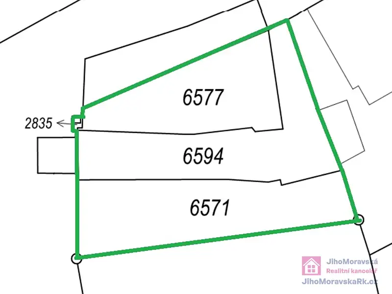 Prodej stavebního pozemku 444 m², Velké Bílovice – náhled fotky 3