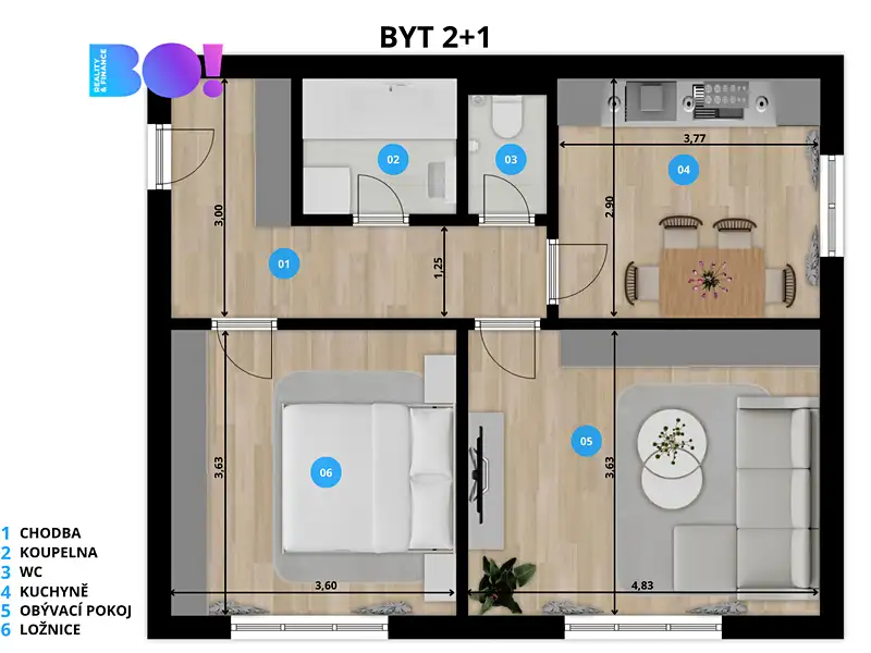 Prodej bytu 2+1 53 m², Praha – náhled fotky 2