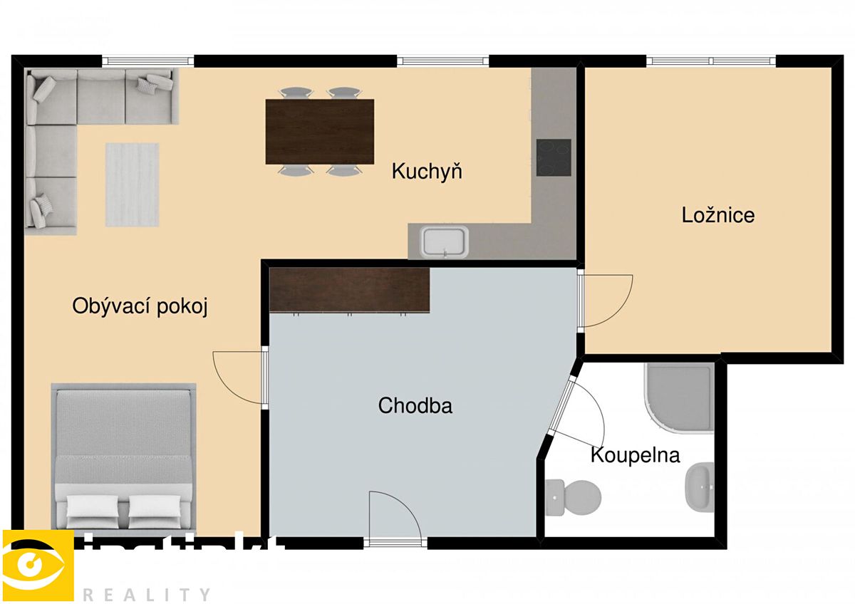 Pronájem bytu 2+kk 50 m² – fotografie 2