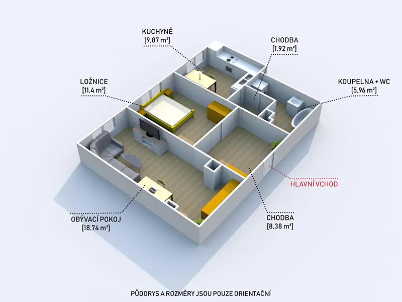 Prodej bytu 2+1 56 m², Klatovy – náhled fotky 3