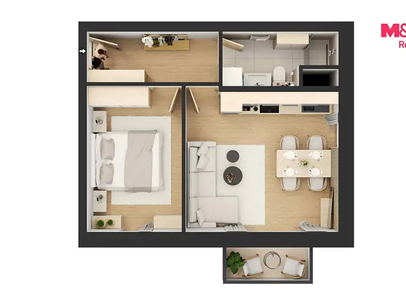 Prodej bytu 2+kk 44 m², Čestice – náhled fotky 3