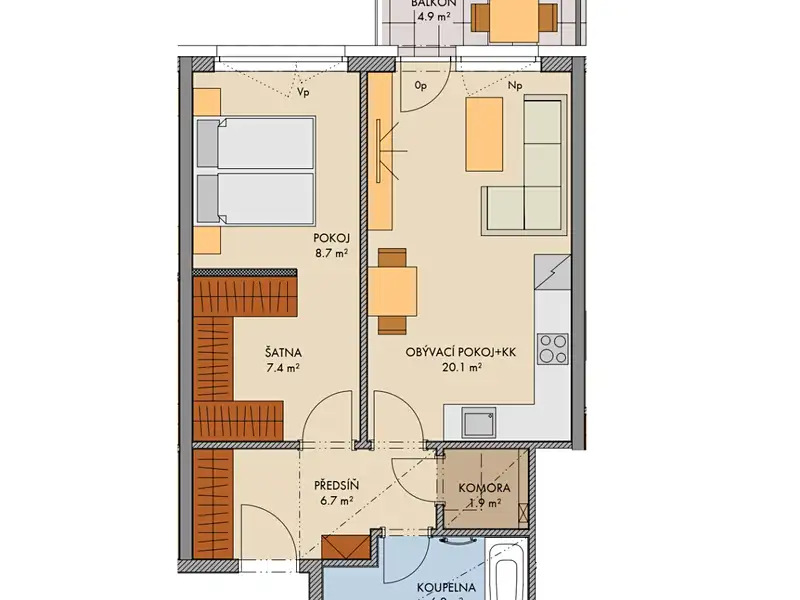 Prodej bytu 2+kk 53 m², Praha – náhled fotky 2