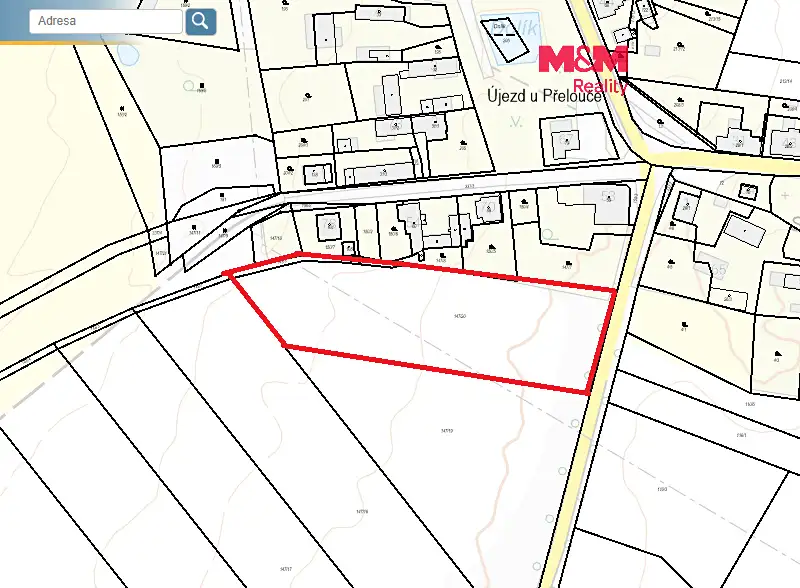 Prodej stavebního pozemku 8659 m², Újezd u Přelouče – náhled fotky 1