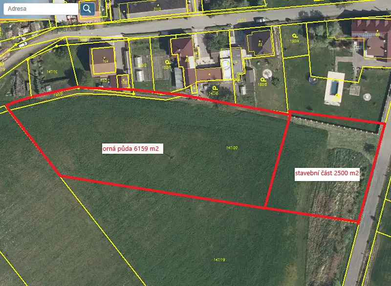Prodej stavebního pozemku 8659 m², Újezd u Přelouče – náhled fotky 2
