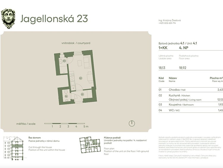 Квартира 1+kk на продаж, 18 м² (2 з 7)