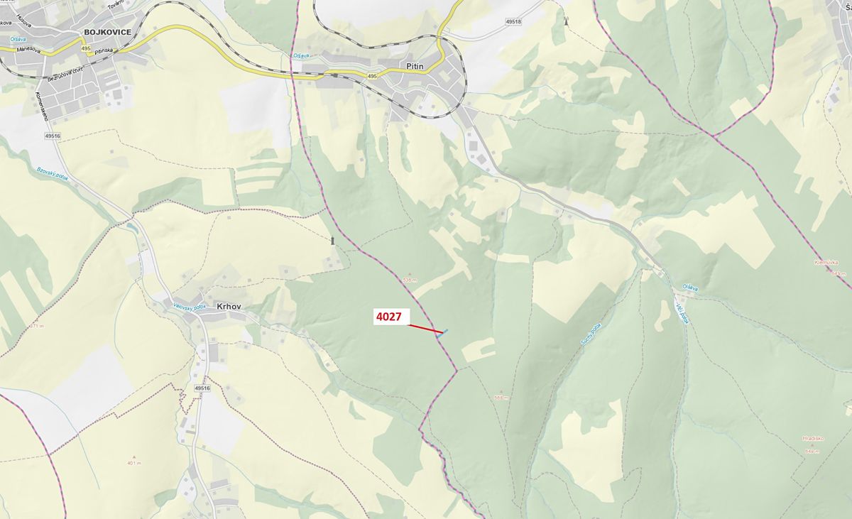 Dražba lesa 1282 m², Pitín – fotka 1 z 3