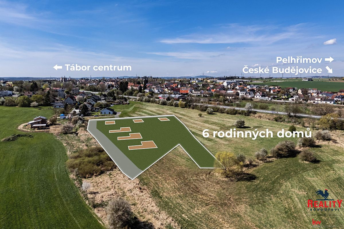 Prodej stavebního pozemku 9643 m², Tábor – fotka 1 z 3